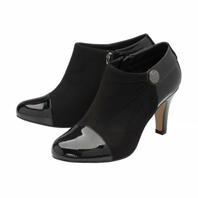 Black Auvergne Heeled Shoe-Boots | Lotus 4 Black Auvergne Heeled Shoe-Boots | Lotus - Image 2