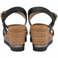 Black Carina Open-Toe Wedge Sandals | Lotus -Lotus Shop black carina open toe wedge sandals lotus p13692 32843 medium