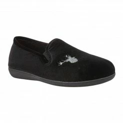 Black Clarence Velour Slippers | Lotus