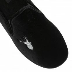 Black Clarence Velour Slippers | Lotus -Lotus Shop black clarence velour slippers lotus p12737 29690 medium