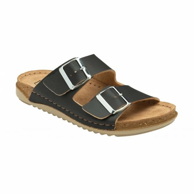 Black Cortona Open-Toe Mule Sandals | Lotus 3 Black Cortona Open-Toe Mule Sandals | Lotus