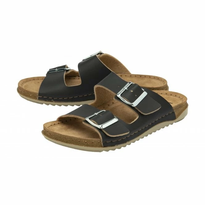 Black Cortona Open-Toe Mule Sandals | Lotus 4 Black Cortona Open-Toe Mule Sandals | Lotus - Image 2