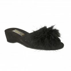 Black & Diamante Allure Slippers | Lotus