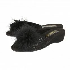 Lotus Shop -Lotus Shop black diamante allure slippers lotus p12696 29540 medium