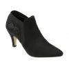 Black & Diamante Kristina Pointed Toe Shoe-Boots | Lotus