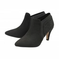 Lotus Shop -Lotus Shop black diamante kristina pointed toe shoe boots lotus p13455 32213 medium