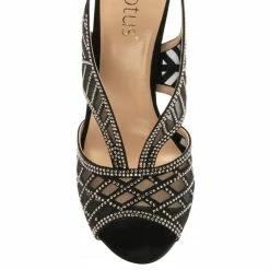 Black & Diamante Natalia Peep-Toe Sandals | Lotus -Lotus Shop black diamante natalia peep toe sandals lotus p12915 30298 medium