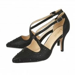 Lotus Shop -Lotus Shop black diamante panache court shoes lotus p12712 29177 medium