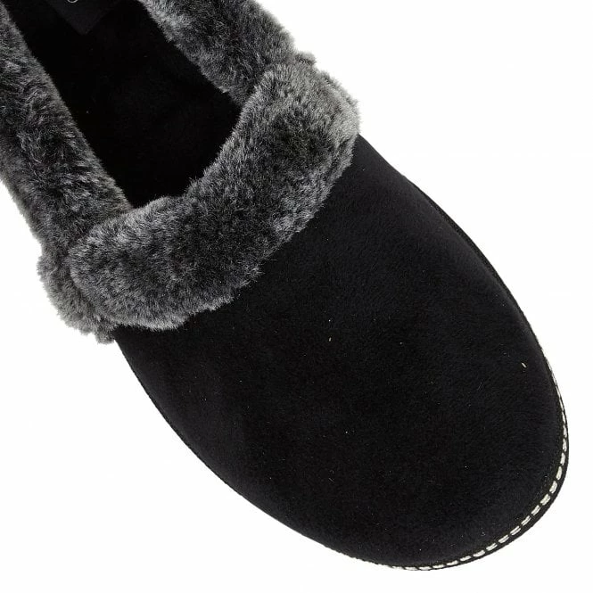 Black Greta Textile Slippers | Lotus 6 Black Greta Textile Slippers | Lotus - Image 4