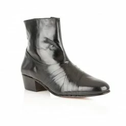 Black Leather Curzon Boots | Rombah Wallace
