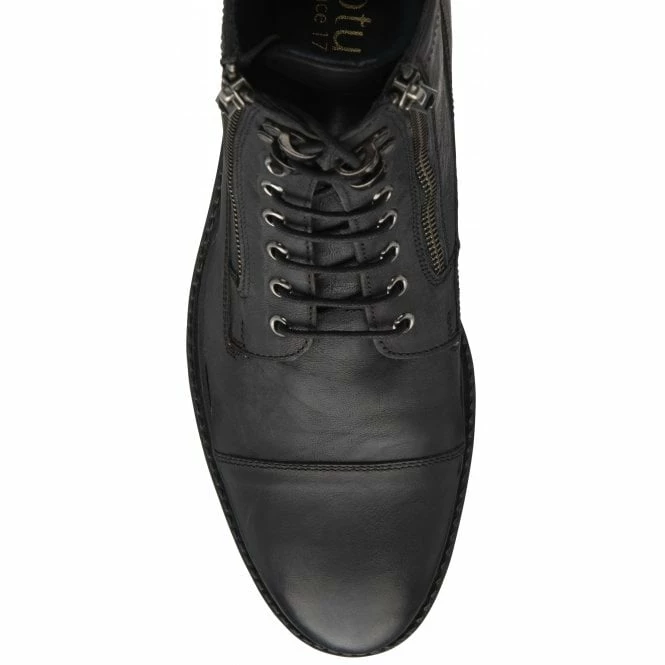 Black Leather Harry Zip-Up Ankle Boots | Lotus 6 Black Leather Harry Zip-Up Ankle Boots | Lotus - Image 4