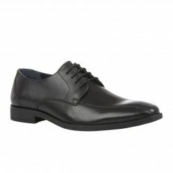 Black Leather Howard Lace-Up Derby Shoes | Lotus