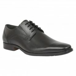 Black Leather Huntington Lace-Up Shoes | Lotus