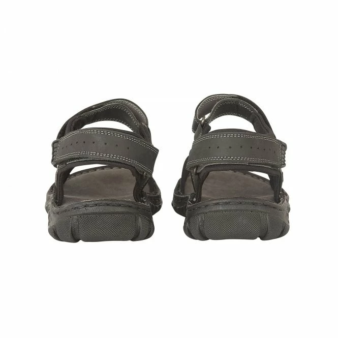Black Leather Noah Strap Sandals | Lotus 5 Black Leather Noah Strap Sandals | Lotus - Image 3