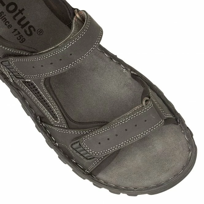 Black Leather Noah Strap Sandals | Lotus 6 Black Leather Noah Strap Sandals | Lotus - Image 4