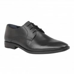Black Leather Ross Lace-Up Derby Shoes | Lotus