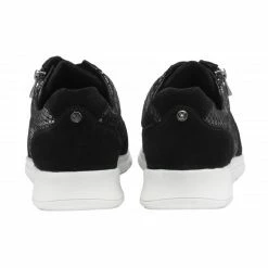 Black Leather & Snake-Print Sheryl Casual Trainers | Stressless By Lotus -Lotus Shop black leather snake print sheryl casual trainers stressless by lotus p13047 30879 medium