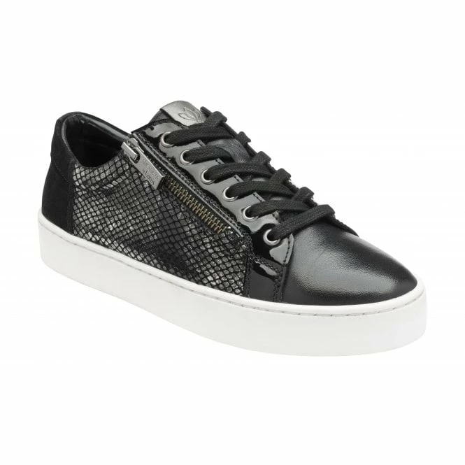 Black Leather & Snake-Print Sky Casual Trainers | Stressless By Lotus 3 Black Leather & Snake-Print Sky Casual Trainers | Stressless By Lotus