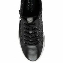 Black Leather & Snake-Print Sky Casual Trainers | Stressless By Lotus 9 Black Leather & Snake-Print Sky Casual Trainers | Stressless By Lotus -Lotus Shop black leather snake print sky casual trainers stressless by lotus p13113 30928 medium