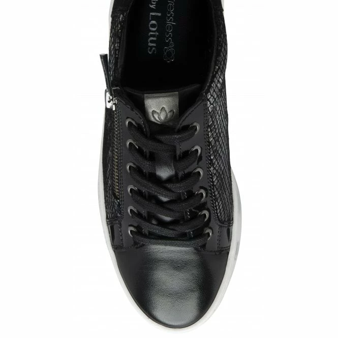 Black Leather & Snake-Print Sky Casual Trainers | Stressless By Lotus 6 Black Leather & Snake-Print Sky Casual Trainers | Stressless By Lotus - Image 4