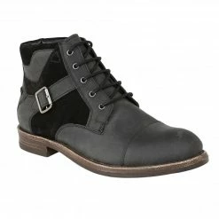 Black Leather & Suede Irvine Lace-Up Boots | Lotus