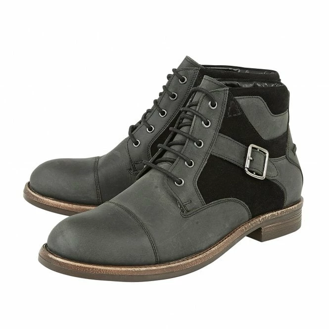 Black Leather & Suede Irvine Lace-Up Boots | Lotus 4 Black Leather & Suede Irvine Lace-Up Boots | Lotus - Image 2