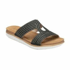 Black Nadya Open-Toe Mule Sandals | Lotus