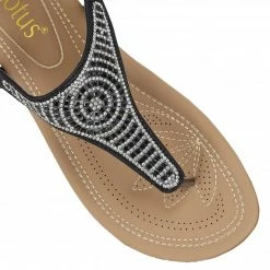 Black Orla Flat Toe-Post Sandals | Lotus 9 Black Orla Flat Toe-Post Sandals | Lotus -Lotus Shop black orla flat toe post sandals lotus p12522 28337 medium