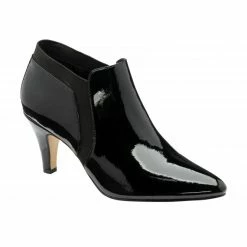 Black Patent Kristina Pointed Toe Shoe-Boots | Lotus
