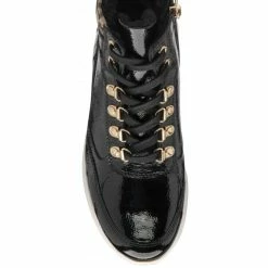 Black Patent Leather & Leopard-Print Saskia High Top Trainers | Stressless By Lotus -Lotus Shop black patent leather leopard print saskia high top trainers stressless by lotus p13354 32367 medium