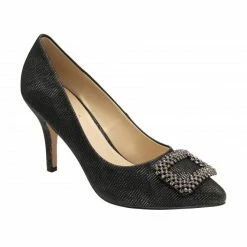 Black Snake-Print Petunia Court Shoes | Lotus