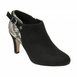 Black & Snake-Print Ramona Heeled Shoe-Boots | Lotus