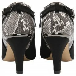 Black & Snake-Print Ramona Heeled Shoe-Boots | Lotus -Lotus Shop black snake print ramona heeled shoe boots lotus p13492 32334 medium
