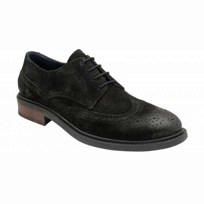 Black Suede Dunford Lace-Up Brogues | Lotus 3 Black Suede Dunford Lace-Up Brogues | Lotus