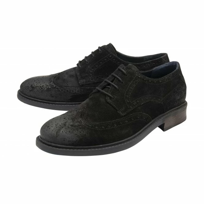 Black Suede Dunford Lace-Up Brogues | Lotus 4 Black Suede Dunford Lace-Up Brogues | Lotus - Image 2