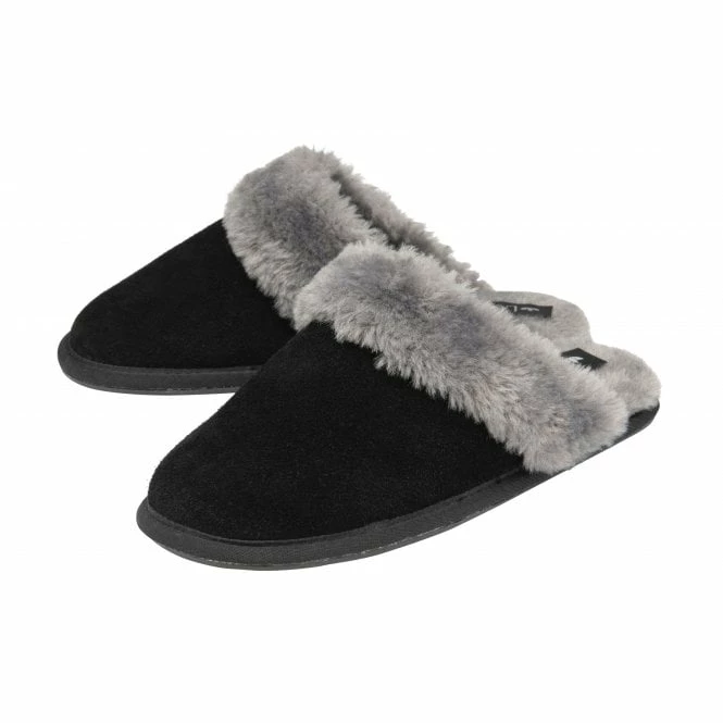 Black Suede Eldora Mule Slippers | Lotus 4 Black Suede Eldora Mule Slippers | Lotus - Image 2