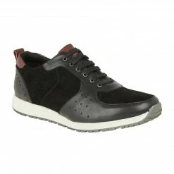 Black Suede & Leather Abel Trainers | Lotus