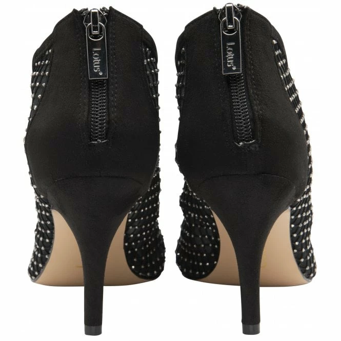 Black Textile Alexandra Shoe-Boots | Lotus 5 Black Textile Alexandra Shoe-Boots | Lotus - Image 3