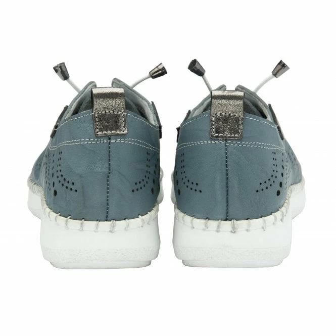 Blue Leather Katya Casual Shoes | Lotus 5 Blue Leather Katya Casual Shoes | Lotus - Image 3