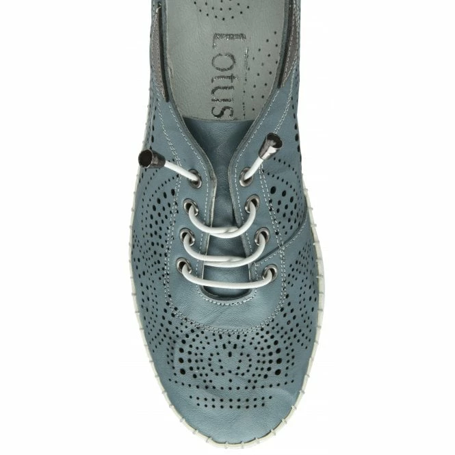 Blue Leather Katya Casual Shoes | Lotus 6 Blue Leather Katya Casual Shoes | Lotus - Image 4
