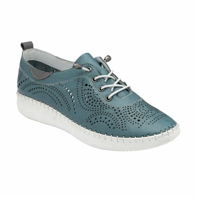 Blue Leather Katya Casual Shoes | Lotus 3 Blue Leather Katya Casual Shoes | Lotus
