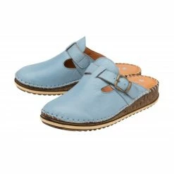 Blue Leather Kerry Round-Toe Mules | Lotus -Lotus Shop blue leather kerry round toe mules lotus p13634 33258 medium