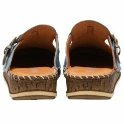 Blue Leather Kerry Round-Toe Mules | Lotus -Lotus Shop blue leather kerry round toe mules lotus p13634 33259 medium