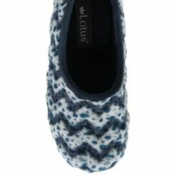 Blue Textile Tammy Full Shoe Slippers | Lotus -Lotus Shop blue textile tammy full shoe slippers lotus p13128 31041 medium