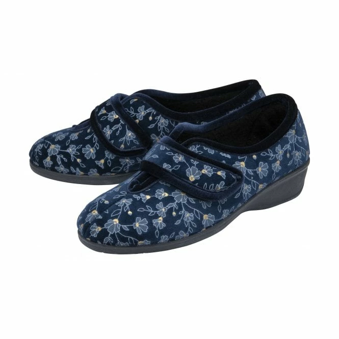 Blue Wilma Strap Fastener Full Shoe Slippers | Lotus 4 Blue Wilma Strap Fastener Full Shoe Slippers | Lotus - Image 2