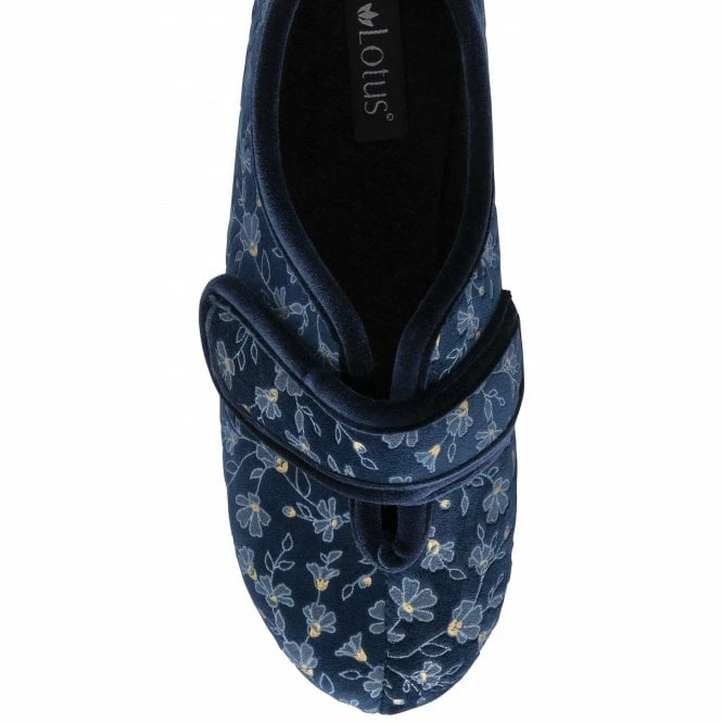 Blue Wilma Strap Fastener Full Shoe Slippers | Lotus 6 Blue Wilma Strap Fastener Full Shoe Slippers | Lotus - Image 4
