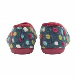 Blue Zoe Textile Pom-Pom Slippers | Lotus -Lotus Shop blue zoe textile pom pom slippers lotus p13130 31052 medium