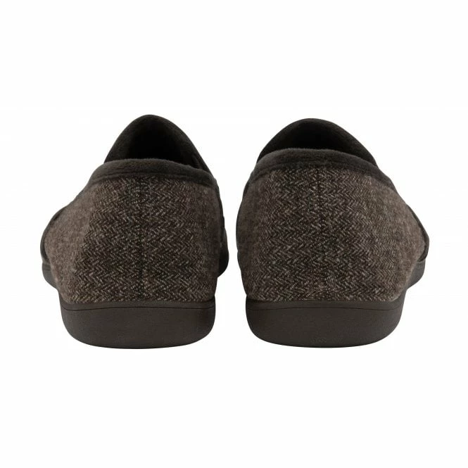 Brown Austin Textile Full Shoe Slippers | Lotus 5 Brown Austin Textile Full Shoe Slippers | Lotus - Image 3