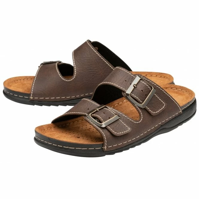 Brown George Mule Sandals | Lotus 4 Brown George Mule Sandals | Lotus - Image 2