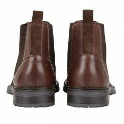 Brown Suede & Leather Fabian Slip-On Boots | Lotus -Lotus Shop brown suede leather fabian slip on boots lotus p12853 29426 medium